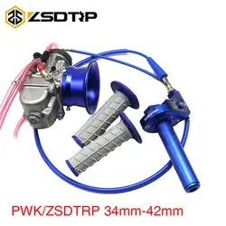 ZSDTRP для 2 T/4 T двигателя мотоцикла PWK 34/36/38/40/42mm Carb Карбюратор с ручками Air ветер чашки дроссельной Захваты один комплект