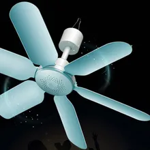 Dani Zhang 220 В 7 Вт бытовой бесшумный мини вентилятор потолочный вентилятор энергосберегающий вентилятор ABS 6 лопастей синий