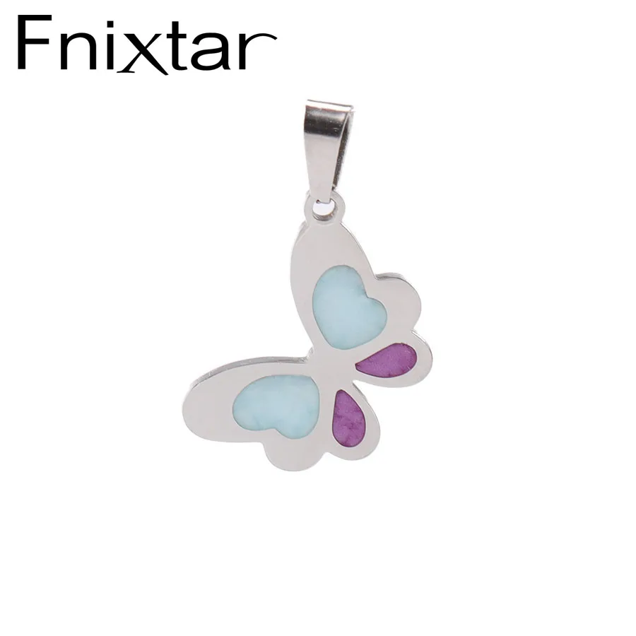 Fnixtar Подвеска из нержавеющей стали буттеfly эмалированные подвески с каплями