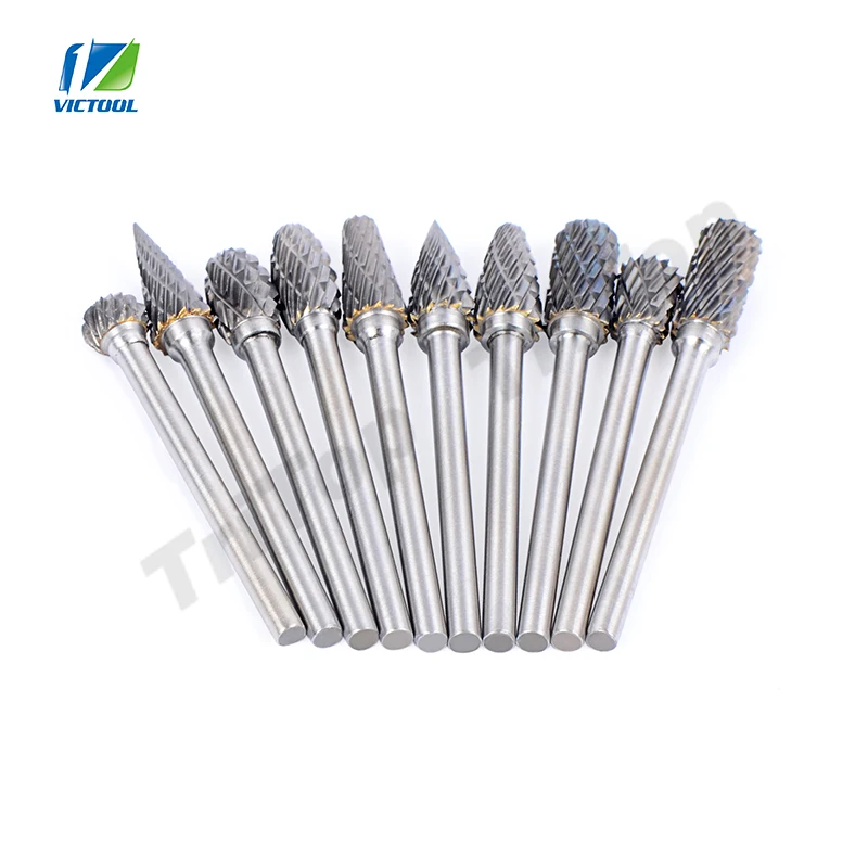 Victool brand new 10pcs 18 Tungsten Carbide Burr