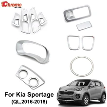 Para kia sportage ql 2016 2017 2018 2019 chrome interior ar ventilação capa caixa de luva instrumento painel guarnição decoração estilo do carro