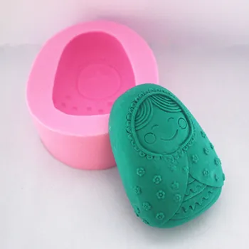

3D Russian Doll Shaped Soap Mold fondant cake mould 3d Baby candy resin molds soap mold silicone mold for Soap