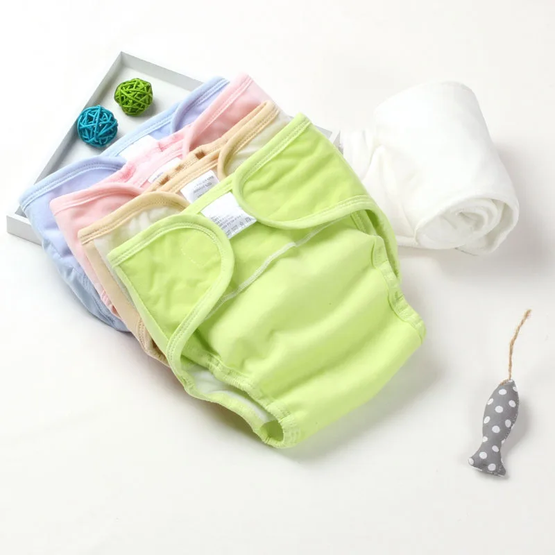 1 шт., тренировочные штаны для маленьких мальчиков и девочек, тканевые подгузники, милые Хлопковые Штаны для малышей, тканевые подгузники