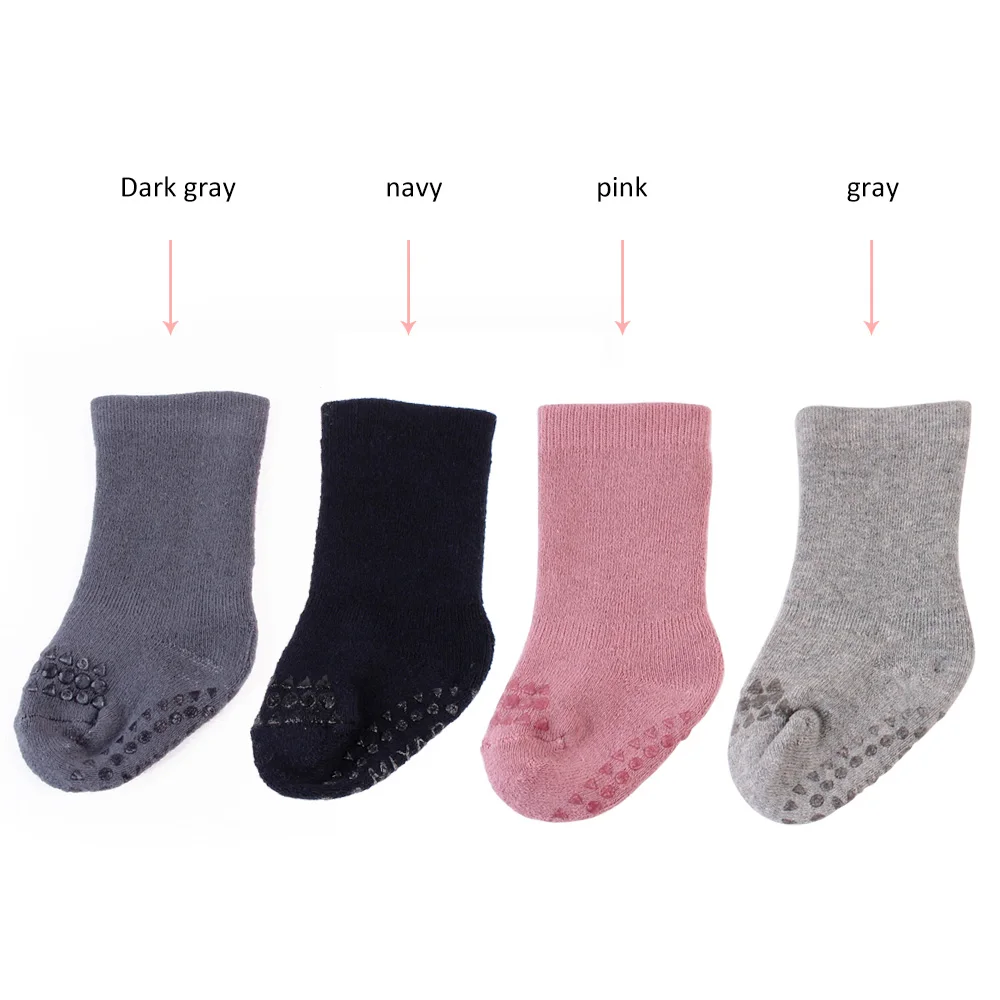 Puseky/Носки для новорожденных унисекс с рисунком нескользящие носки с резиновой подошвой для девочек и мальчиков, хлопковые зимние носки-башмачки для малышей От 0 до 3 лет