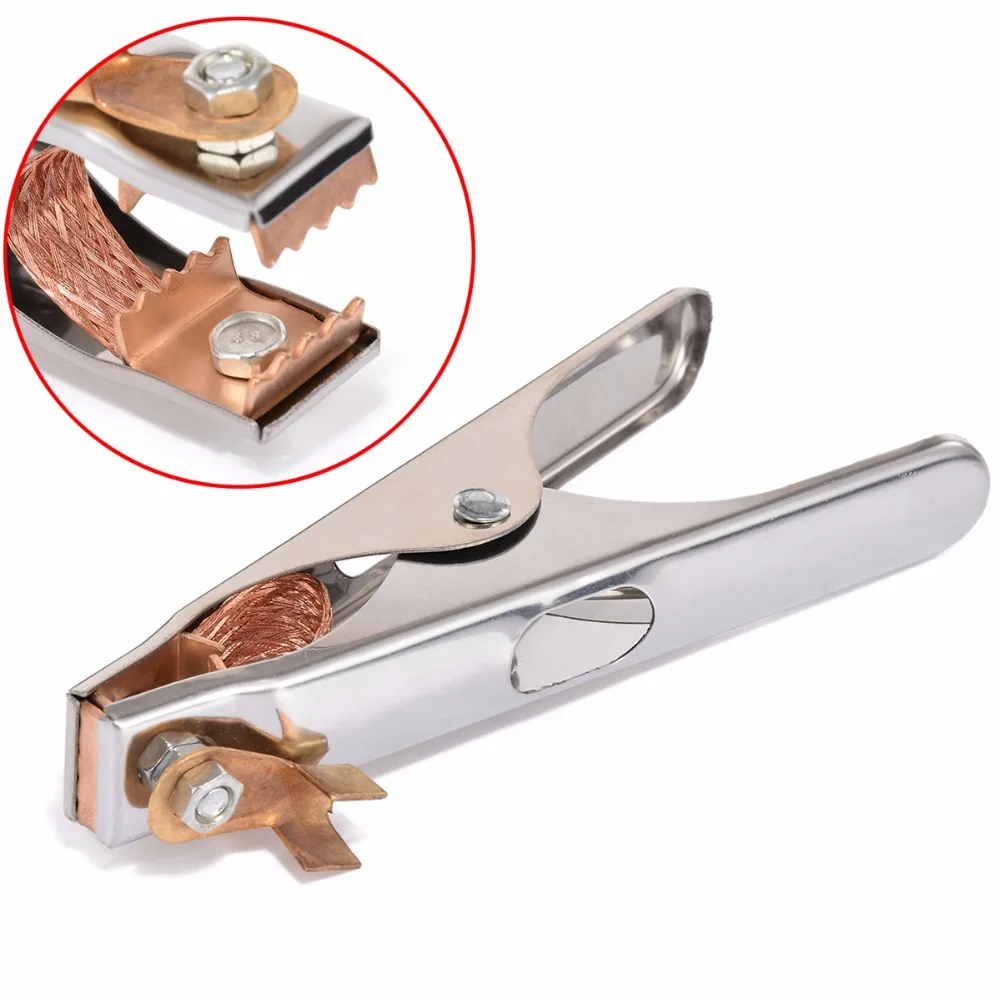 1pc Iron Copper Welding Grounding Earth Cable Clamp 300Amp Manual