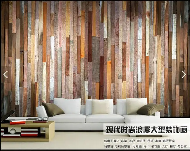 

Large European and American vintage custom mural wallpaper color nostalgic wood living room TV backdrop wallpaper