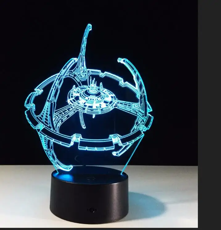 

Lamp Kids Bedside Nightlight Gift Usb 3D LED Star Trek Service Station Logo Modelling Table Decor Baby Sleep Lighting Bedroom