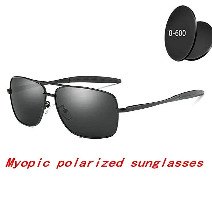 MINCL/Модные поляризованные солнцезащитные очки квадратная металлическая рама брендовые Дизайнерские мужские близорукие поляризованные солнцезащитные очки с коробкой FML
