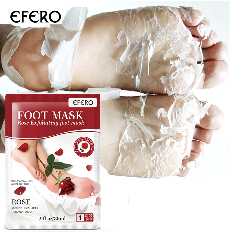 

1Pair Exfoliating Foot Peel Mask Baby Feet Remove Callus Hard Dead Skin Natural Rose Formula Pedicure Socks Peeling Feet Mask