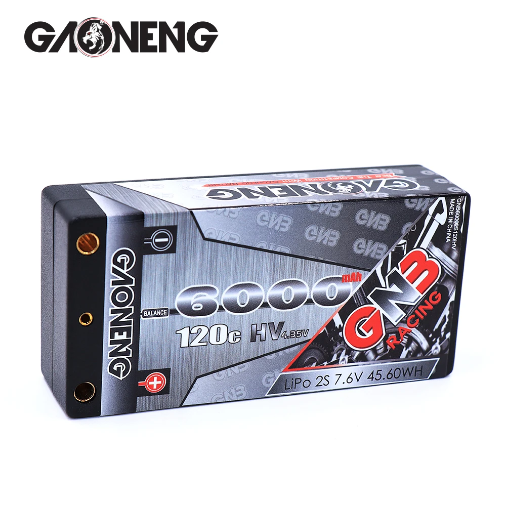 Gaoneng GNB 6000mAh 2S 7,6 V LiHV 120C/240C жесткий чехол коротышка LiPo батарея для RC HPI HSP 1/10 RC автомобиль B5M 22 RB6 22T SCT Scx10