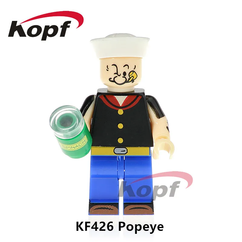 

Single Sale Super Heroes Popeye Mr.Bean Freddie Mercury Michael Jackson Dolls Building Blocks Education Tosy for children KF426