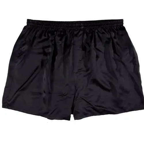 100 Silk Man Underwear / Men Black Silk Boxer Shorts S112 07shorts