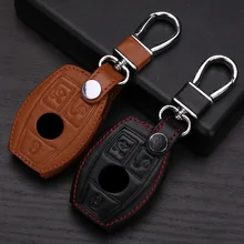 Leather Key Holder Rings Bag For Mercedes W124 W202 W 210 W210 W211 Amg W204 C