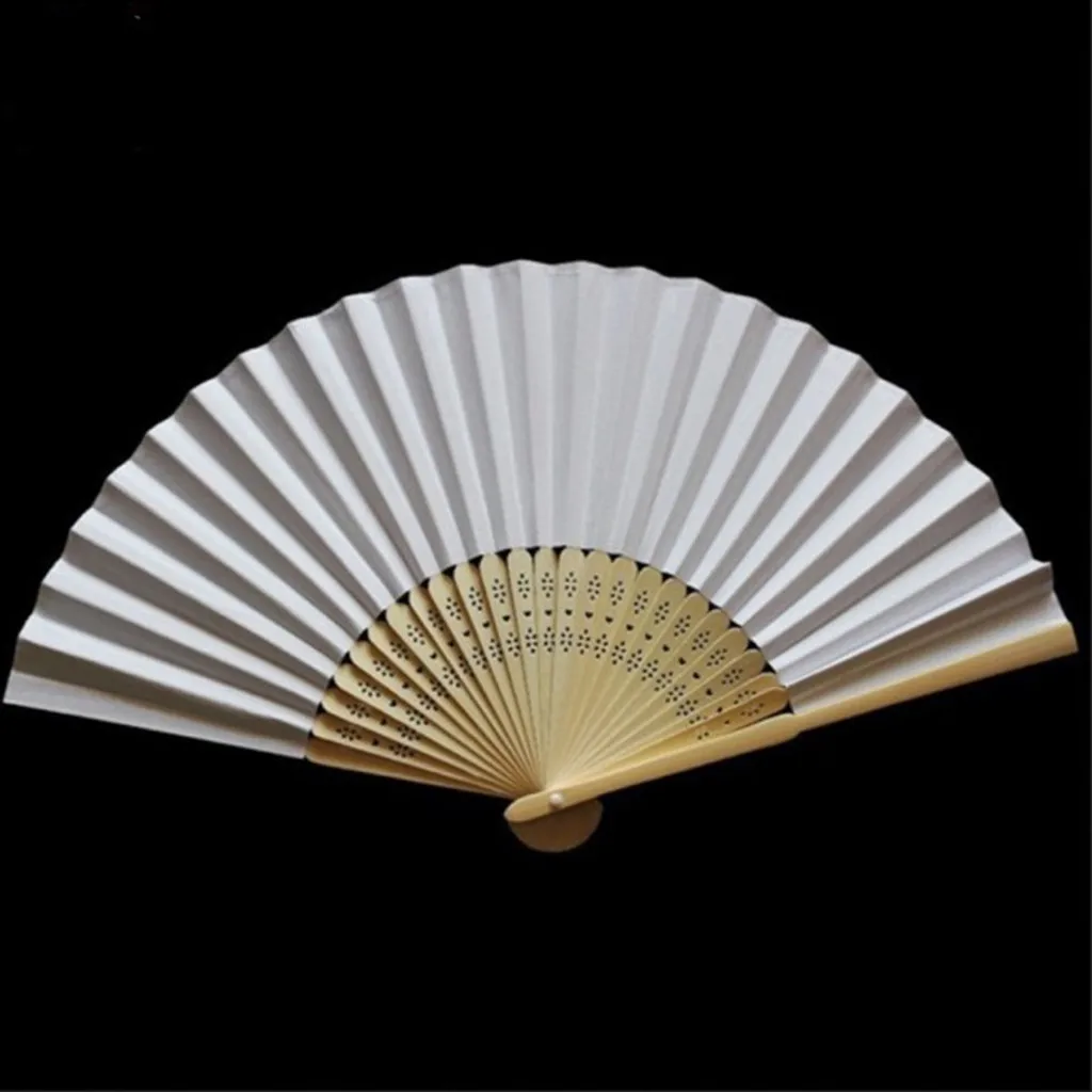 

Pattern Folding Dance Wedding Party Lace Silk Folding Hand Held Solid Color Fan 2019#15