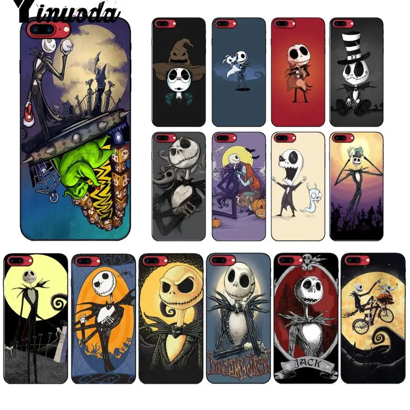 

Yinuoda The Nightmare Before Christmas Cartoon Black Soft Shell Phone Cover for iPhone X XS MAX 6 6s 7 7plus 8 8Plus 5 5S SE XR