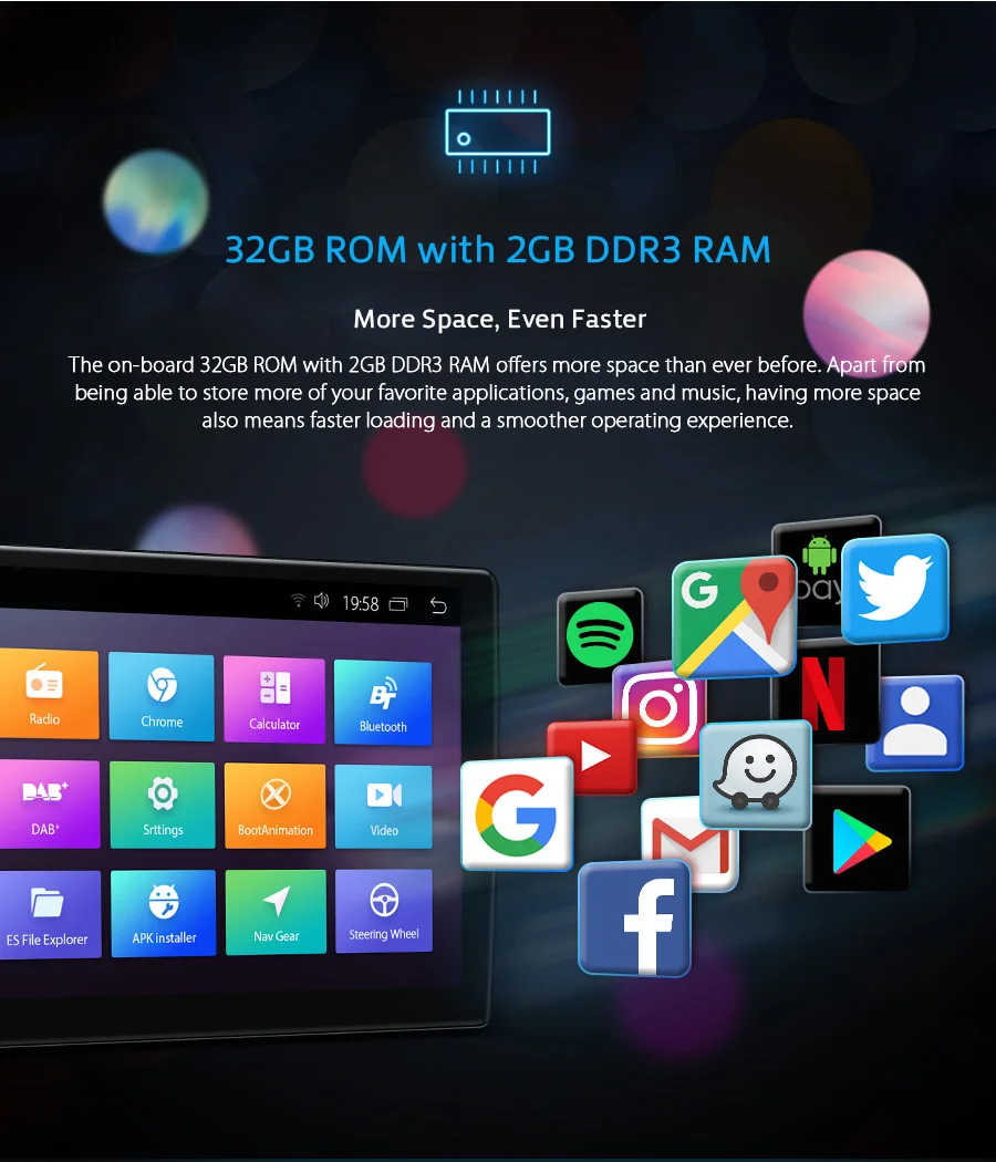 Clearance 10.1" Android 8.1 Oreo OS Single Din Car Multimedia One Din Car Navigation GPS 1 Din Car Radio with Multi-Window View Support 7