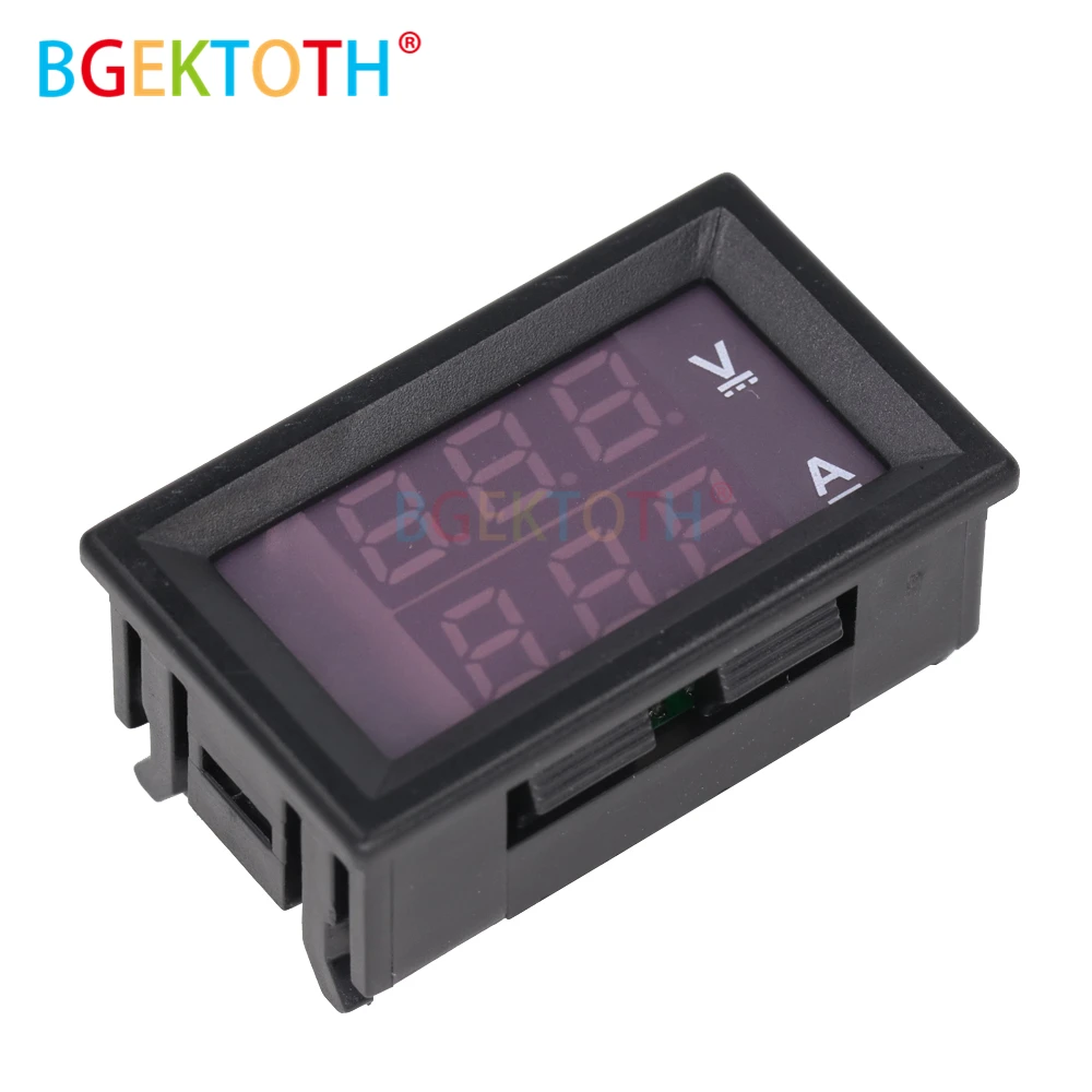 

Mini Digital Voltmeter Ammeter DC 100V 10A Panel Amp Volt Voltage Current Meter Tester 0.28 Blue Red Dual LED Display