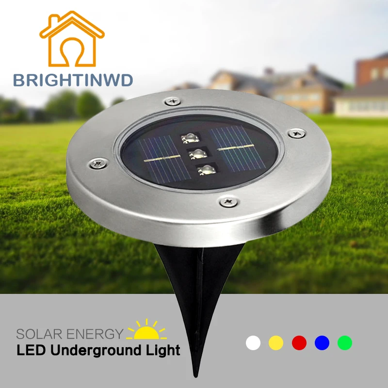 Светодиодный светильник Lampe Solaire 3 светодиодный для сада травяной солнечный