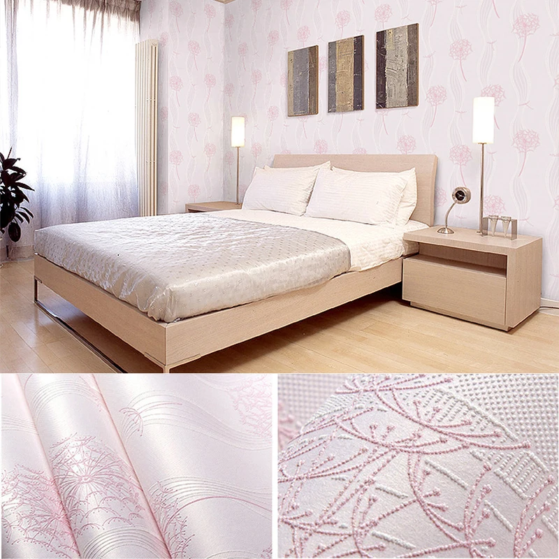 

New Modern Romantic Field Dandelion 3D Non-woven Wallpaper Garden TV Background Wall Living Room Bedroom Wedding Room Wallpaper