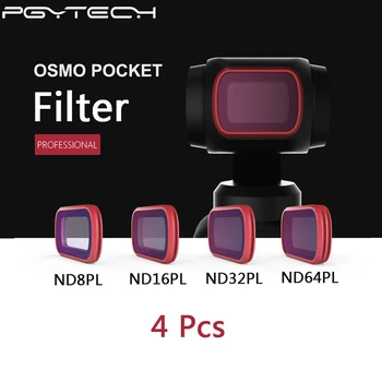 

4Pcs PGYTECH DJI OSMO Pocket ND8PL+ND16PL+ND32PL+ND64PL Filter Kit Set DJI OSMO Pocket Camera Lens Filters Accessories