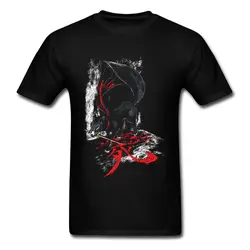 Shinobi Черный волк кровавая футболка Фирменная Новинка крутые Топы футболка человек рубашки удобные футболки для молодой человек Модные