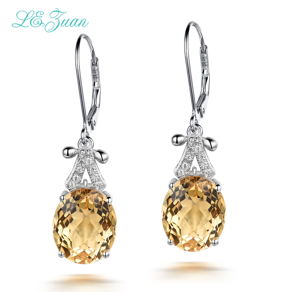 I & zuan 4.75ct серьги капли из натурального цитрина Настоящее серебро 925 пробы Изящные