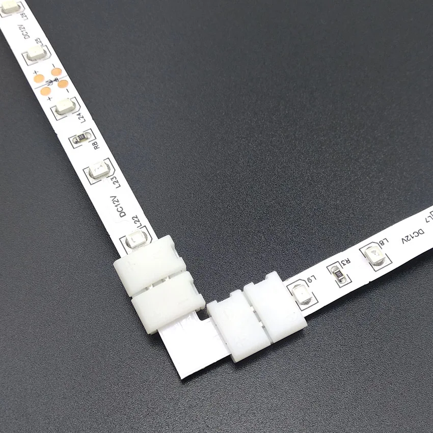 8 мм 10 мм 2pin 4pin Быстрый разветвитель 90 градусов угловой разъем проводник для 3528 5050 RGB одноцветная Светодиодная лента без пайки
