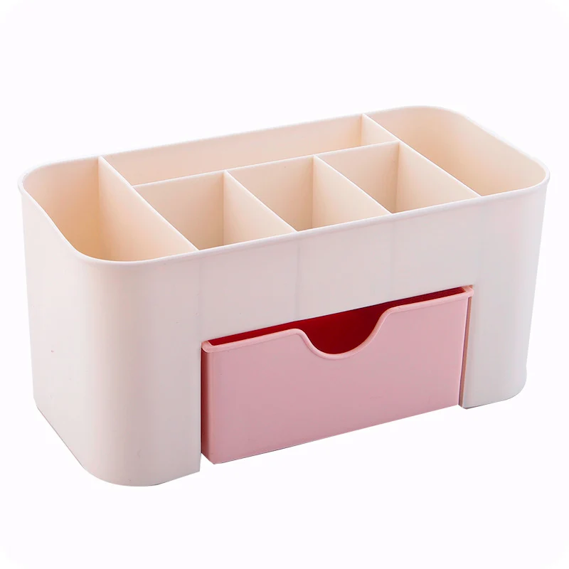 Многофункциональный шкатулка Пластик косметический ящик для хранения с небольшой ящик стол Метизы контейнер для хранения Организатор - Цвет: Розовый