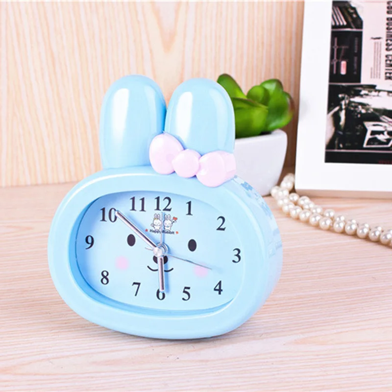 Brand New Children Toy Table Clock Cute Cartoon Rabbit Digital Desk Bunny Ears Alarm Clock
