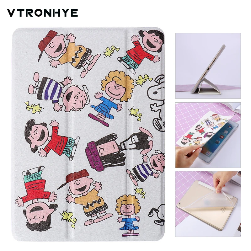 Чехол для fundas iPad pro 10,5 дюймов милый мультяшный принт PU+ мягкая задняя крышка из ТПУ для iPad pro 9," умный чехол с функцией автоматического пробуждения/сна