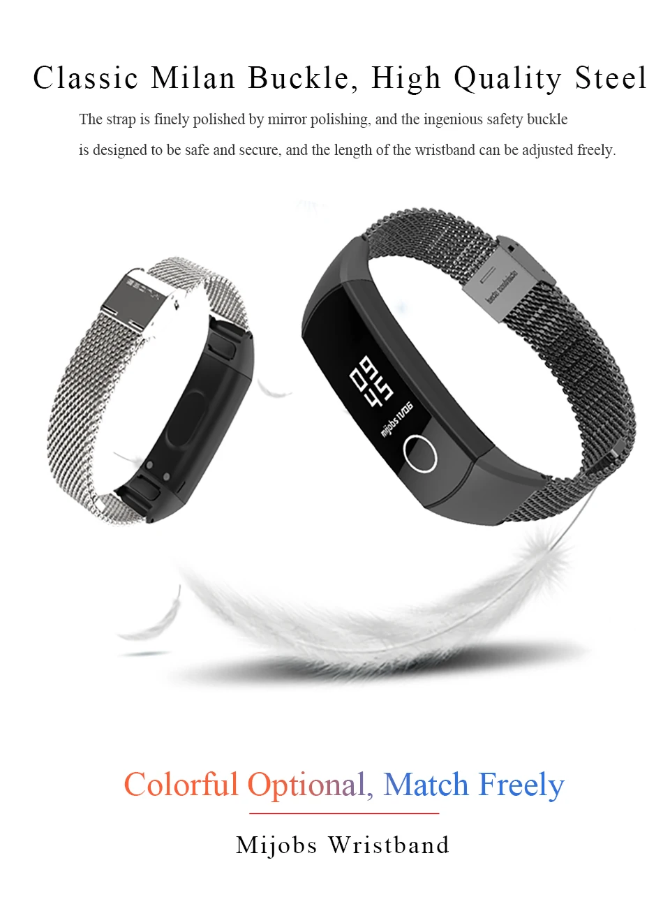 Mijobs milanese metal pulseira de pulso para
