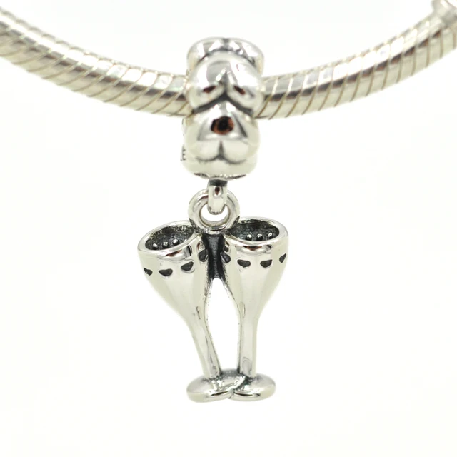 Fits Pandora Charms Bracelet and Necklace 925 Sterling Silver Wine Beer