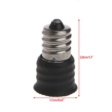 Адаптеры для использования лампы базового освещения E14 в меньшем цоколе для свечей E12 черного цвета