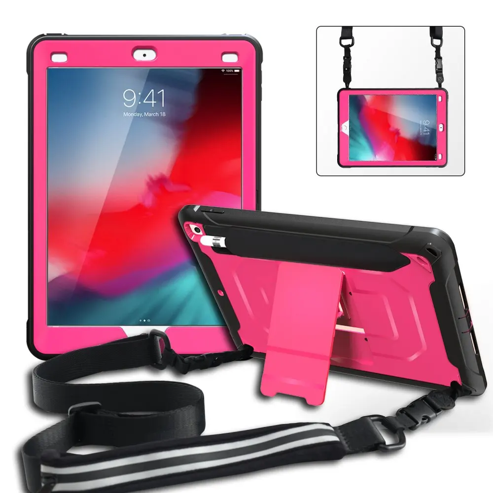 Противоударный чехол с защитой от падения для Apple iPad 9,7 5th 6th Generation - Цвет: Hot Pink