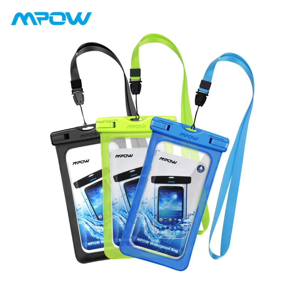 

Original Mpow 3PCS IPX8 Waterproof Phone Pouch Case Universal Smartphone Pouch Cover For iPhone X/8/8plus/7/7plus Samsung Xiaomi