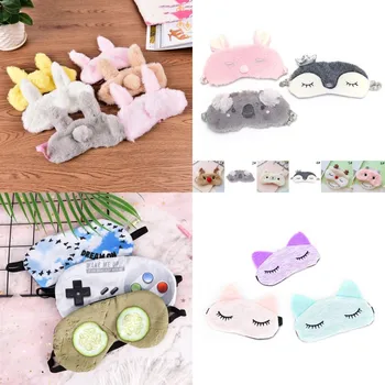 

Cute Animal Eye Cover Sleeping Mask Eyepatch Bandage Blindfold Christmas Deer Winter Cartoon Nap Eye Shade Plush Sleeping Mask