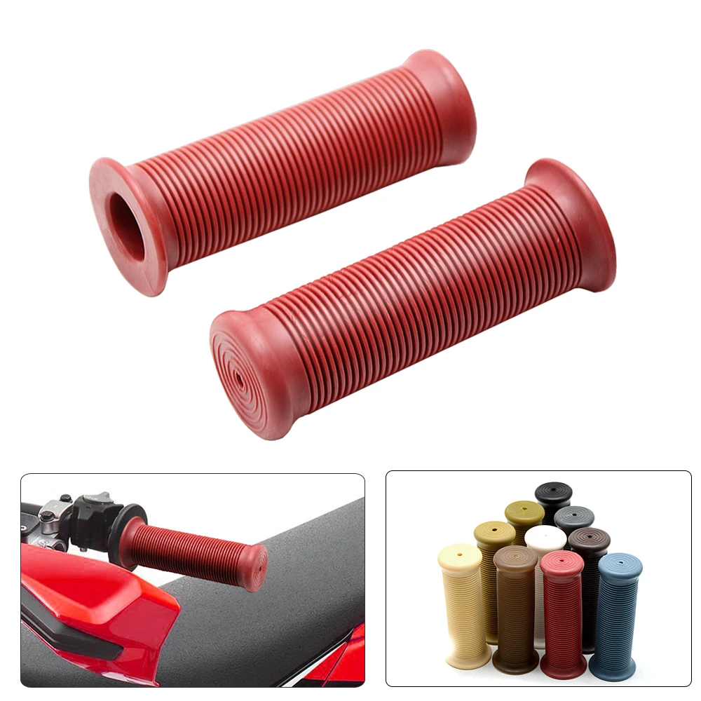 YUANQIAN 7/8" 22mm Motorcycle Brown Handlebar Hand Grip with Bar Ends