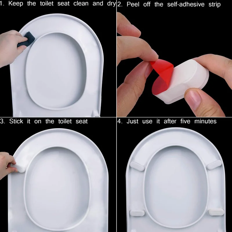 

Hot Sell Self-adhesive Toilet Seat Cover Gasket Set Of Four Home Garden Household Merchandises Bathroom Products