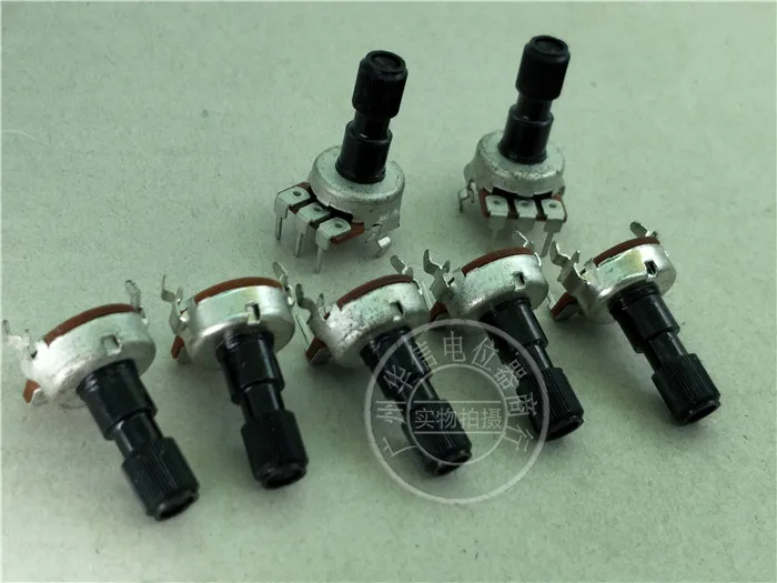 6pcs 161 Type Vertical Single Potentiometer A1M 20K 200K 50K 500 Euro / Handle Length 21MM Knurling Shaft / Shaft Diameter 8MM