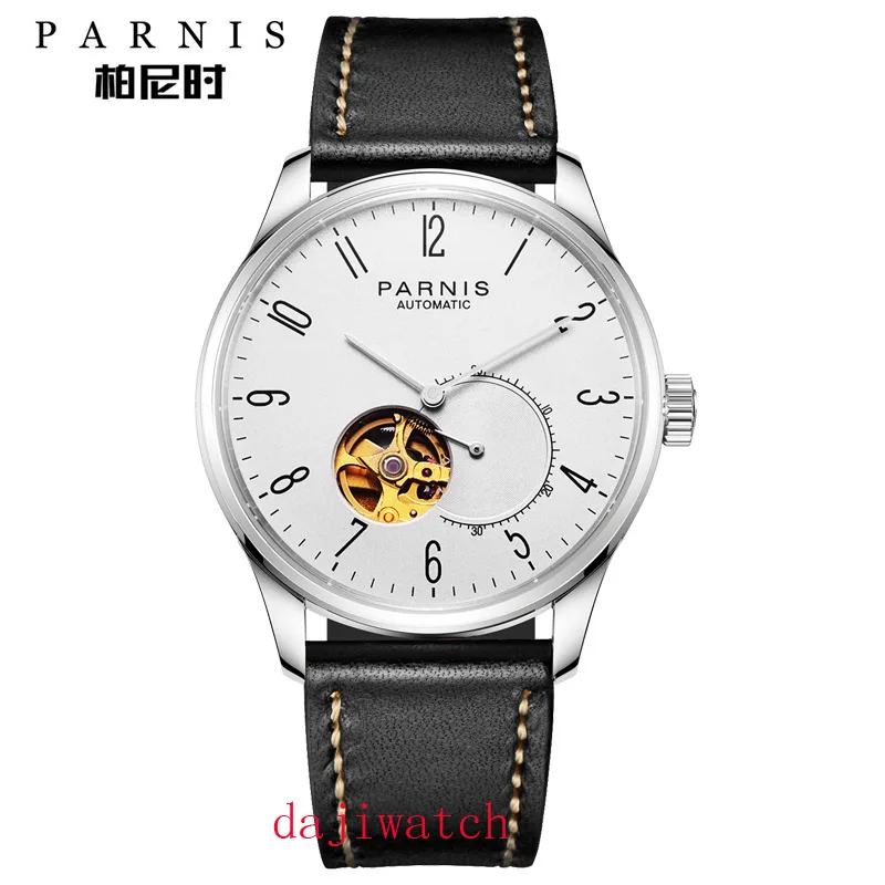 Parnis41mm Роскошные Мужские механические часы с черным циферблатом мужские часы с автоматическим подзаводом montreshommes