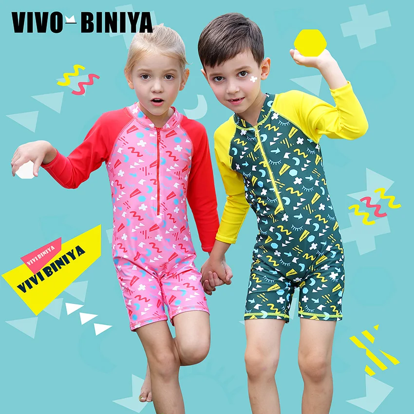 

Kids Swimsuit Lycra Sun UV Protection UPF50+ Diveskin One Piece Jump Suit Front Zip Rash Guards Boys/ Girls Aged 3 to 12 Years