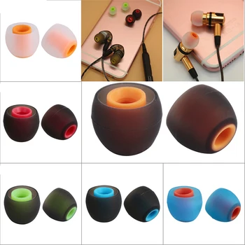 

2Pcs/1 Pair Colorful Rubber 3.8mm In-Ear Earphone Earbuds Replacement Silicone Rubber Ear Tips Universal Replacement Earbuds