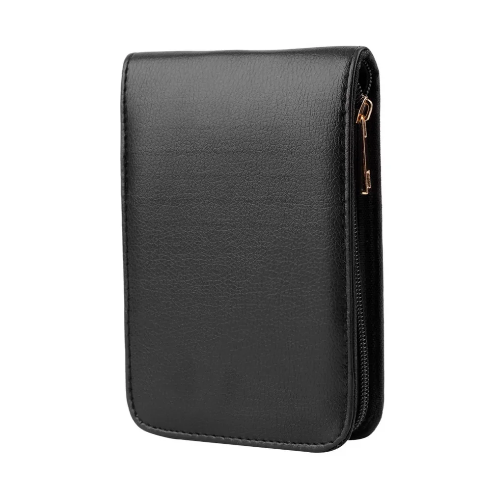 

2016 New Fountain Pen/Roller Pen Black Color PU Leather Zipper Case for 12 Pens