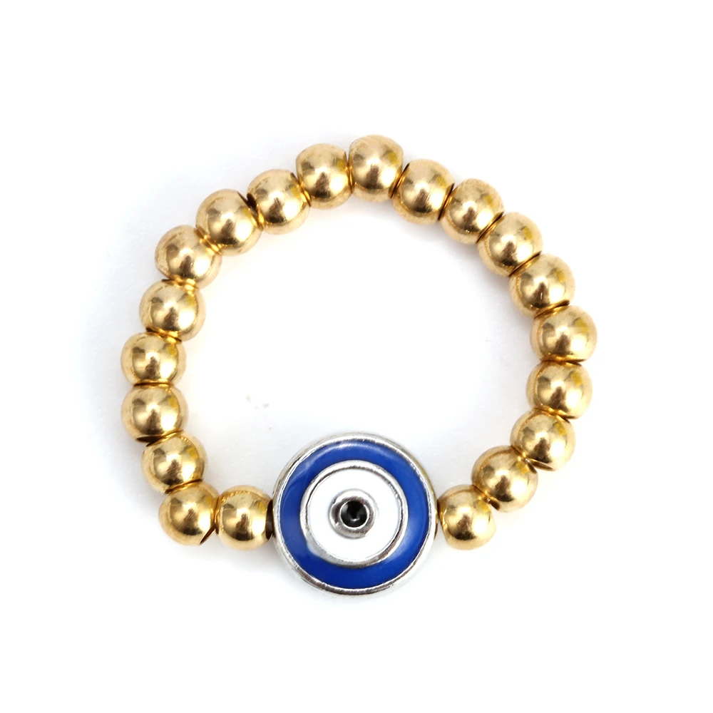 Lucky Eye бисерное кольцо с регулируемой окружностью золотистое кольцо медные бусины синий черный кулон от сглаза кольцо ювелирные изделия для женщин EY6299