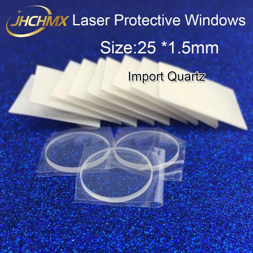 

Import Quartz 20Pcs/Lot Fiber Laser Protective Windows/Lens/Glass 25*1.5mm 1064nm For Fiber Laser Cutting Engraving Machines