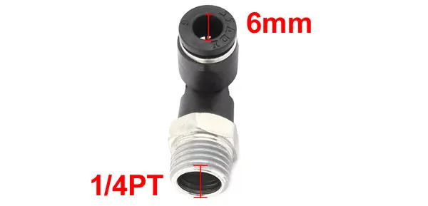 6mm Tube OD x 1/4PT Thread Elbow Connector Pneumatic Quick Fittings Joint