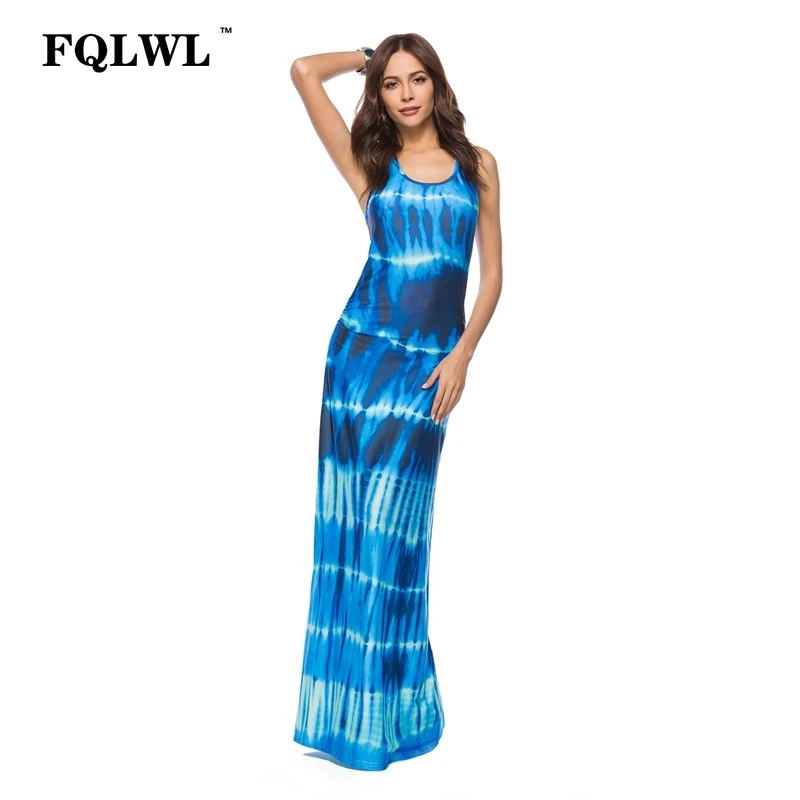 Online usa tie dye bodycon maxi dress