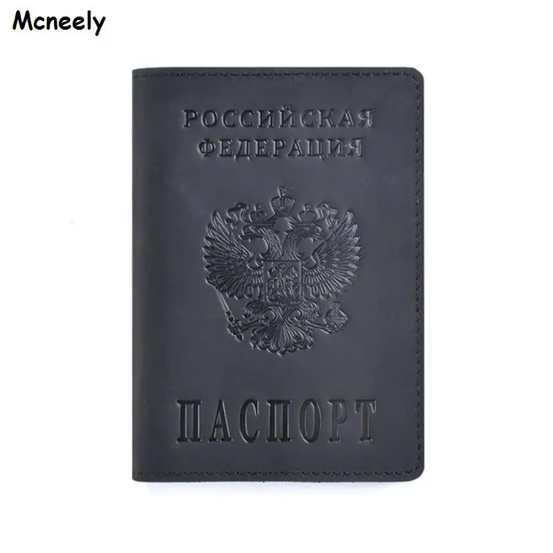 Новинка чехол для паспорта из натуральной кожи России однотонный держатель ID и