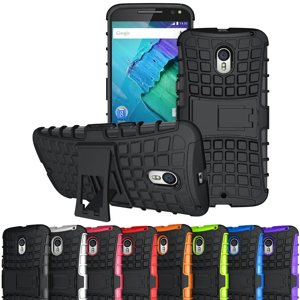 

Rugged Hybrid Hard Impact Protective Skin Case Stand Cover For Motorola Moto X Style/Pure Edition XT1572 XT1570