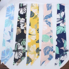 5*90 см, маленький шарф для волос, повязка на голову, повязка на голову, шаль, принт, шелковый атлас, шарфы на шею, женская сумка, ленты на запястье, шарфы для женщин